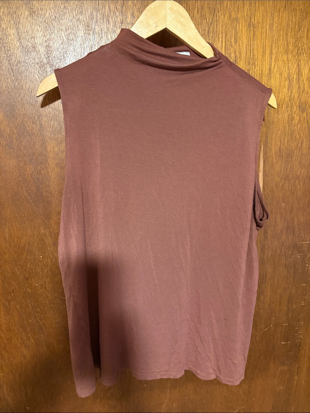 Nordstrom Sleeveless Mock-Neck Tank in Rust Brown